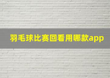 羽毛球比赛回看用哪款app