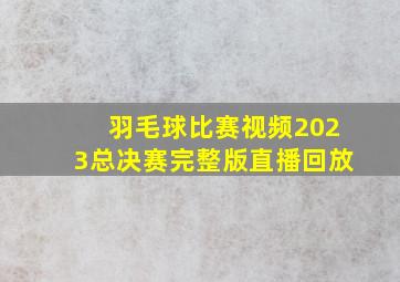 羽毛球比赛视频2023总决赛完整版直播回放