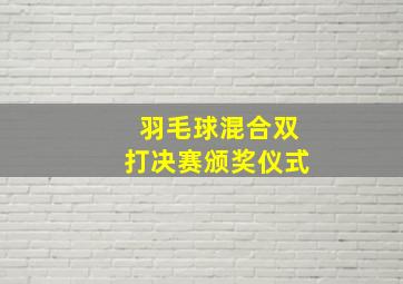 羽毛球混合双打决赛颁奖仪式