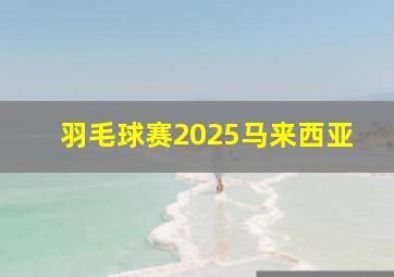 羽毛球赛2025马来西亚