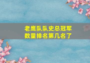 老鹰队队史总冠军数量排名第几名了