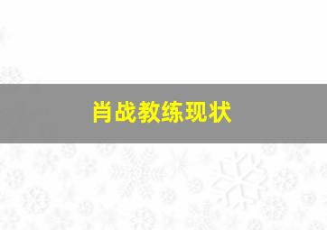 肖战教练现状