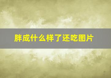 胖成什么样了还吃图片