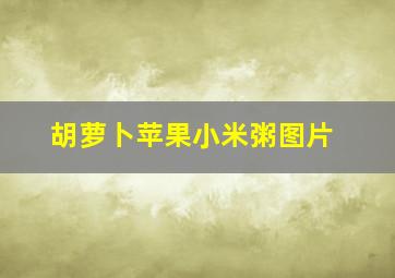 胡萝卜苹果小米粥图片