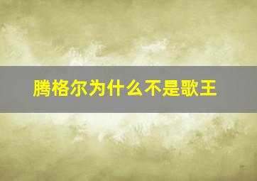 腾格尔为什么不是歌王