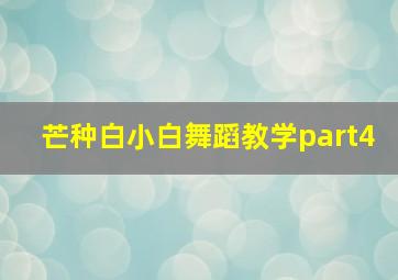 芒种白小白舞蹈教学part4