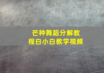 芒种舞蹈分解教程白小白教学视频