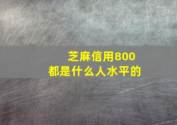 芝麻信用800都是什么人水平的