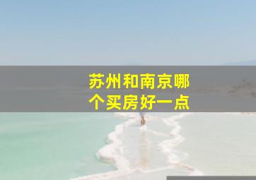 苏州和南京哪个买房好一点