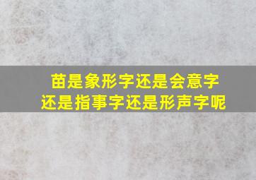 苗是象形字还是会意字还是指事字还是形声字呢