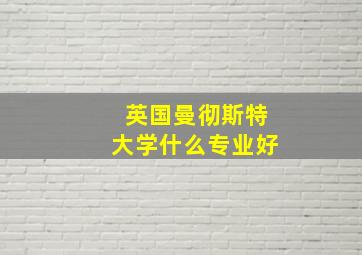 英国曼彻斯特大学什么专业好