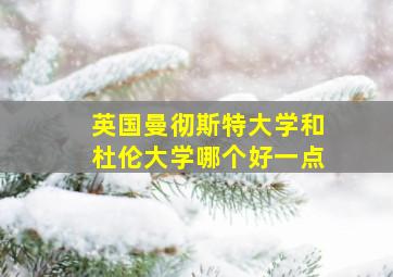 英国曼彻斯特大学和杜伦大学哪个好一点