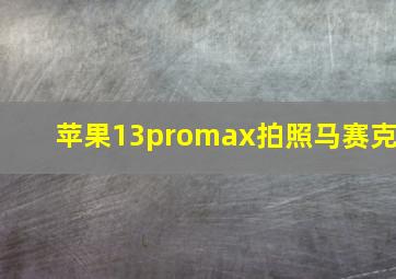 苹果13promax拍照马赛克