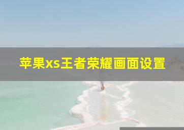 苹果xs王者荣耀画面设置