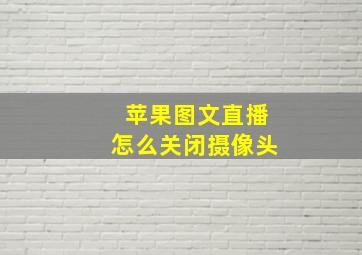 苹果图文直播怎么关闭摄像头