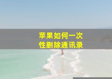 苹果如何一次性删除通讯录