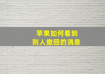 苹果如何看到别人撤回的消息