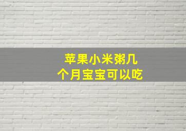 苹果小米粥几个月宝宝可以吃