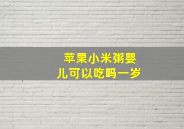 苹果小米粥婴儿可以吃吗一岁