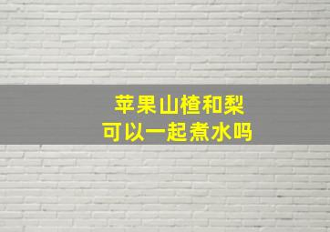 苹果山楂和梨可以一起煮水吗