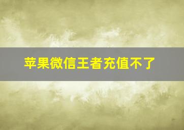 苹果微信王者充值不了