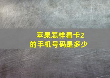 苹果怎样看卡2的手机号码是多少