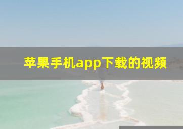 苹果手机app下载的视频