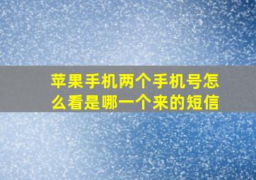 苹果手机两个手机号怎么看是哪一个来的短信