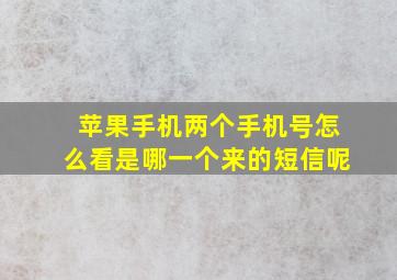 苹果手机两个手机号怎么看是哪一个来的短信呢