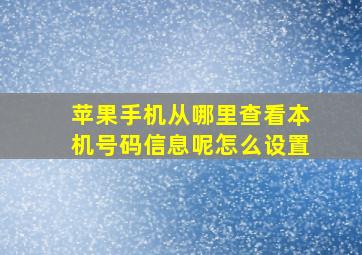 苹果手机从哪里查看本机号码信息呢怎么设置