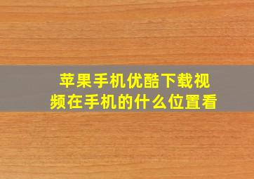 苹果手机优酷下载视频在手机的什么位置看