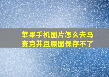 苹果手机图片怎么去马赛克并且原图保存不了