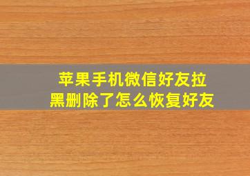 苹果手机微信好友拉黑删除了怎么恢复好友