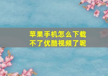 苹果手机怎么下载不了优酷视频了呢