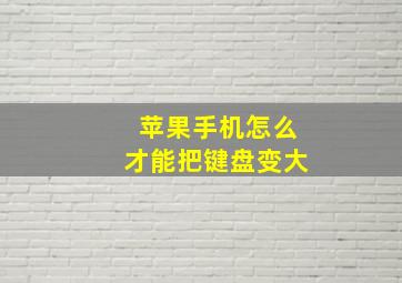 苹果手机怎么才能把键盘变大