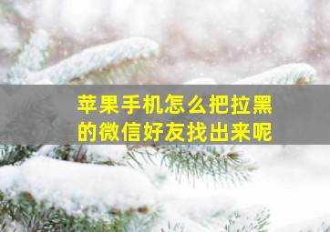 苹果手机怎么把拉黑的微信好友找出来呢