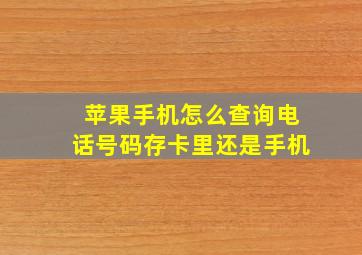 苹果手机怎么查询电话号码存卡里还是手机