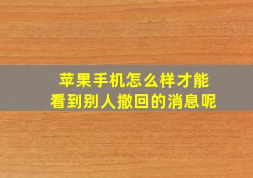 苹果手机怎么样才能看到别人撤回的消息呢