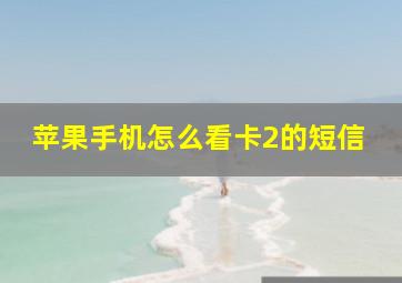 苹果手机怎么看卡2的短信