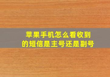 苹果手机怎么看收到的短信是主号还是副号