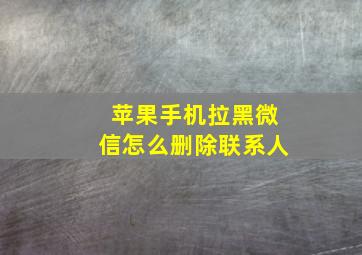 苹果手机拉黑微信怎么删除联系人