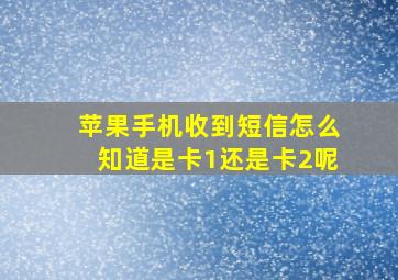 苹果手机收到短信怎么知道是卡1还是卡2呢