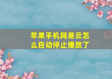 苹果手机网易云怎么自动停止播放了