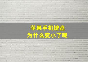 苹果手机键盘为什么变小了呢