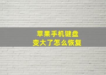 苹果手机键盘变大了怎么恢复