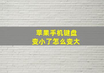 苹果手机键盘变小了怎么变大