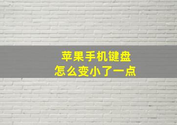 苹果手机键盘怎么变小了一点