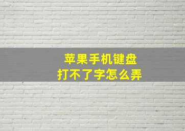 苹果手机键盘打不了字怎么弄