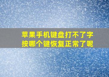 苹果手机键盘打不了字按哪个键恢复正常了呢