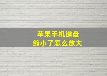 苹果手机键盘缩小了怎么放大